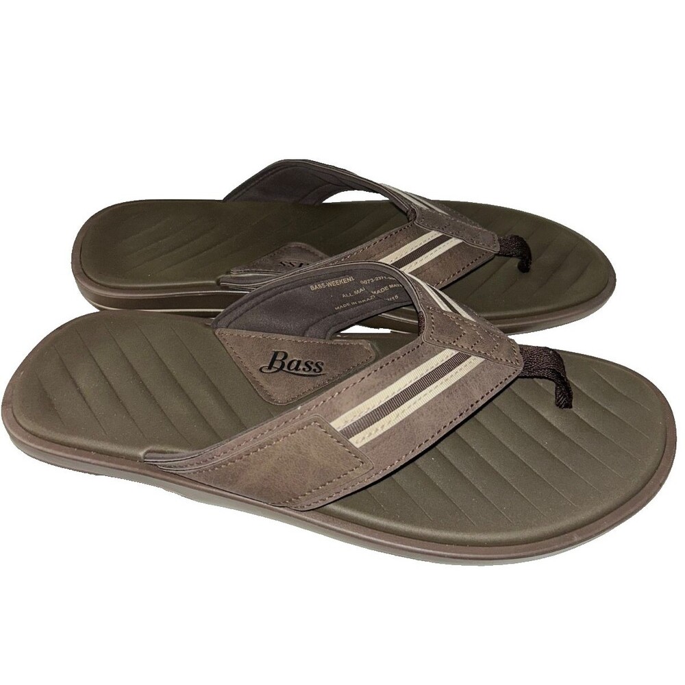 BASS Weekend Men's Flip Flop Thong Slide Sandals size 13 made in Brazil